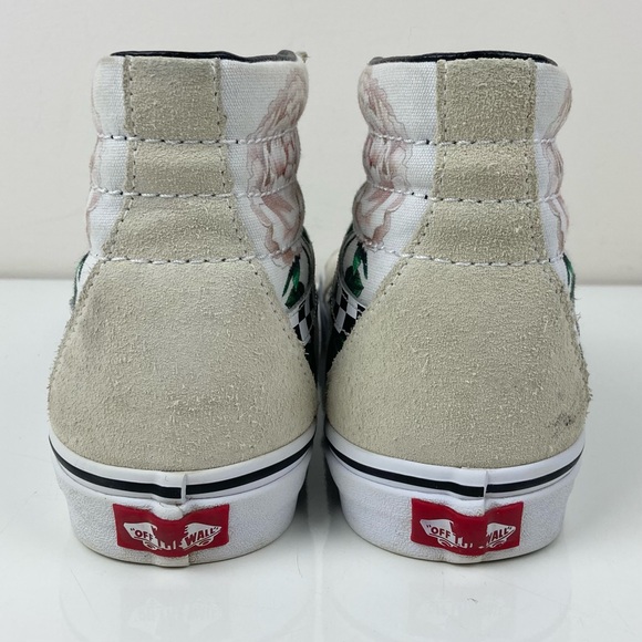 Vans Women’s Sk8-Hi “Checker Floral” White Cream Rose Skate Shoes Size 8.5 - Picture 7 of 11